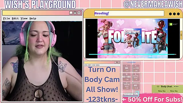 Snapshot of nevermakeawish chatting on 02-21-26, 05:48 nevermakeawish online show from 02-21-26, 05:48